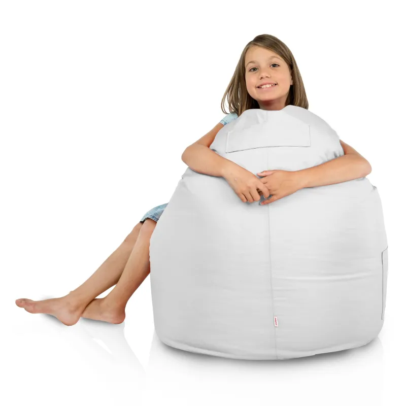 Leichter weißer Sitzsack Porto für einfache Mobilität im Freien