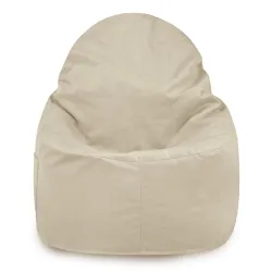 Eleganter Sitzsack Porto in perlfarbenem Plüsch für Wohnräume