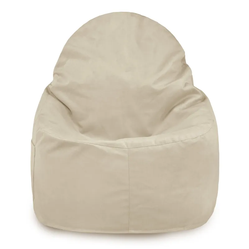 Eleganter Sitzsack Porto in perlfarbenem Plüsch für Wohnräume