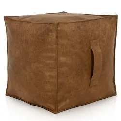 Pouf Sitzwürfel Quadratisch - Premium Echtleder