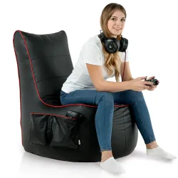 Vielseitiger schwarzer Sitzsack für Wohnzimmer oder Gaming geeignet