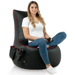 Trendiger schwarzer Sitzsack für moderne Gaming-Bereiche