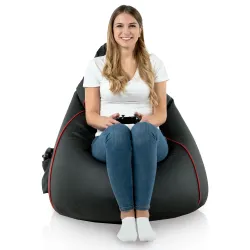 Perfekt für Gaming-Räume, dieser schwarze Sitzsack bietet stilvollen Komfort