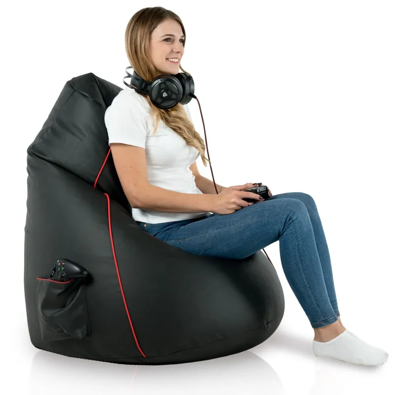 Vielseitiger schwarzer Gaming Sitzsack, geeignet für Wohnzimmer und Gaming-Bereiche