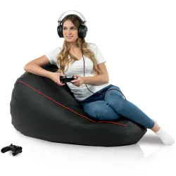 Robuster schwarzer Gaming Sitzsack, ideal für Kinder-Spielzimmer und Gaming-Setups