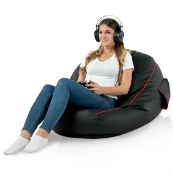 Leichter schwarzer Gaming Sitzsack für einfache Mobilität in jedem Raum