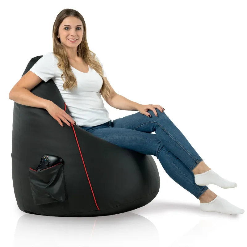 Erschwinglicher schwarzer Gaming Sitzsack, perfekt für budgetfreundliche Setups
