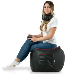 Bequemer schwarzer Gaming-Sitzsack, ideal zum Spielen und Entspannen