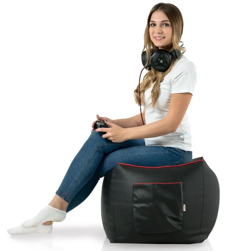 Bequemer schwarzer Gaming-Sitzsack, ideal zum Spielen und Entspannen