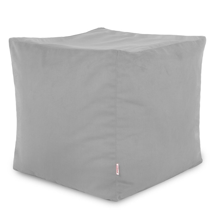 Hellgrau Sitzhocker Plüsch Cubo
