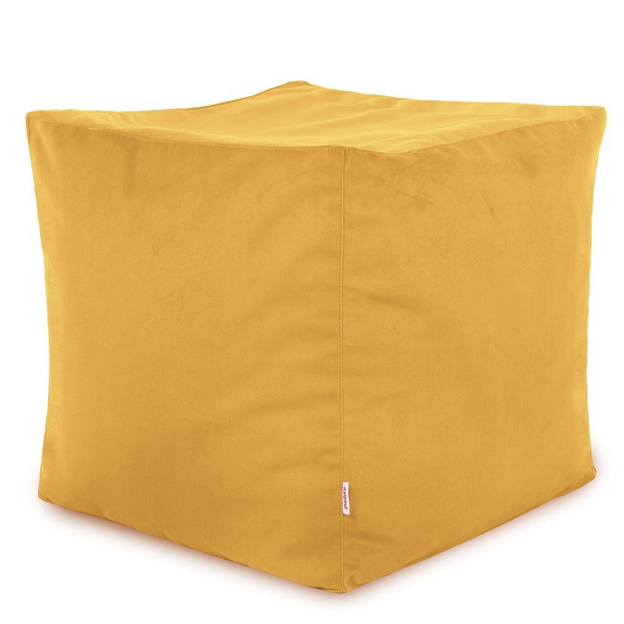 Senf Sitzhocker Plüsch Cubo