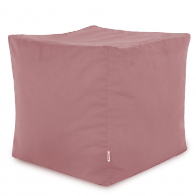 Puderrosa Sitzhocker Plüsch Cubo