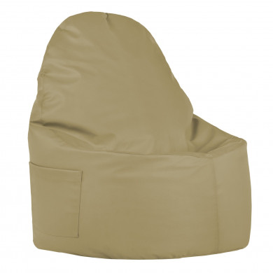 Sitzsack Sessel Porto Kunstleder dunkelbeige