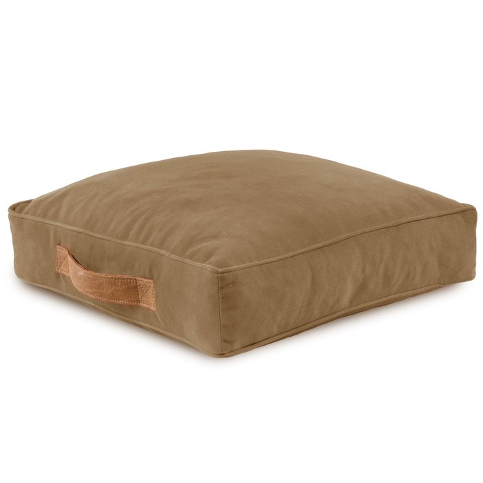 quadratisches Sitzkissen Plüsch beige