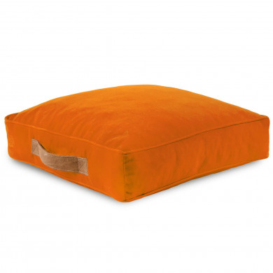 quadratisches Sitzkissen Plüsch orange