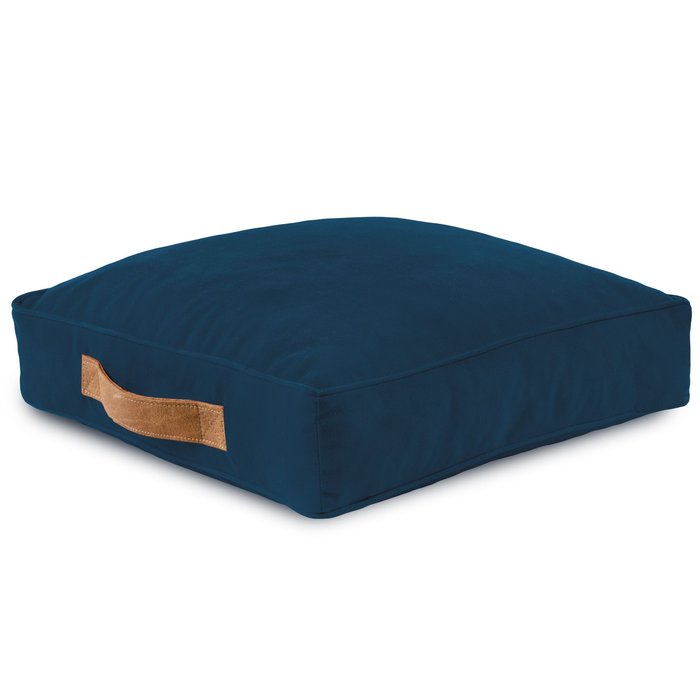 quadratisches Sitzkissen Plüsch Marineblau