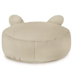 Stylischer Hocker aus Samt in Perlenfarbe, ideal für Wohnzimmer und Kinderbereiche