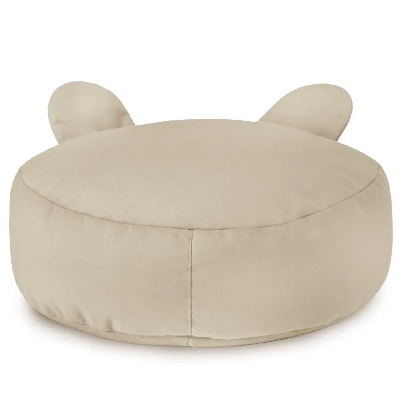 Stylischer Hocker aus Samt in Perlenfarbe, ideal für Wohnzimmer und Kinderbereiche