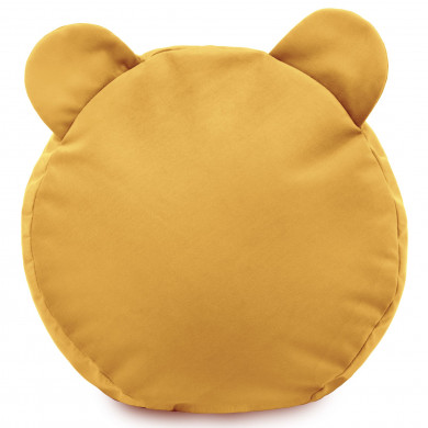 Fußbank Teddy Plüsch Senf