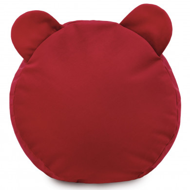 Fußbank Teddy Plüsch Rot