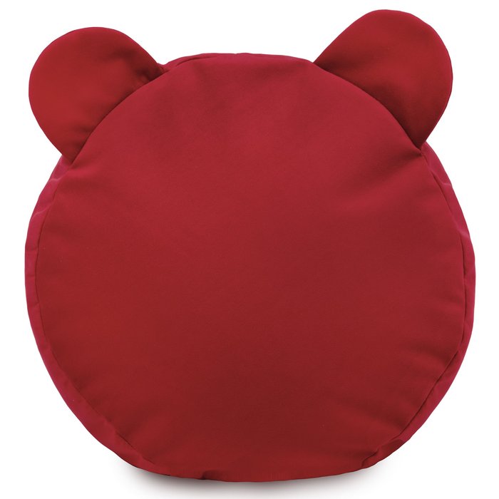 Fußbank Teddy Plüsch Rot