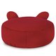 Fußbank Teddy Plüsch Rot