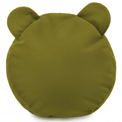 Fußbank Teddy Plüsch grün
