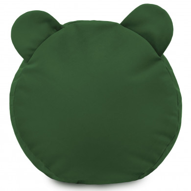 Fußbank Teddy Plüsch dunkelgrün