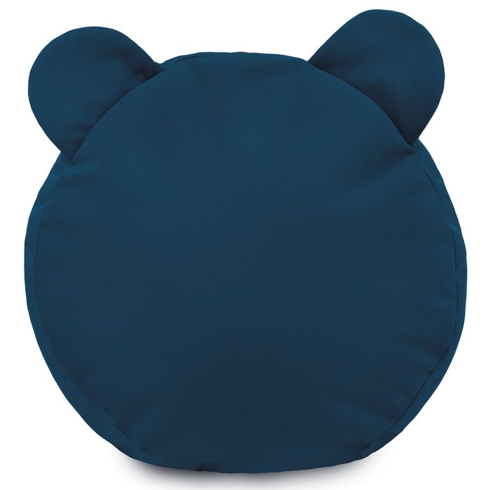 Fußbank Teddy Plüsch Marineblau