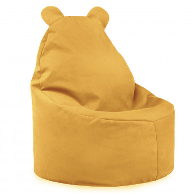 Sitzsack Sessel Teddy Plüsch Senf