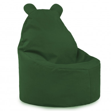 Sitzsack Sessel Teddy Plüsch dunkelgrün