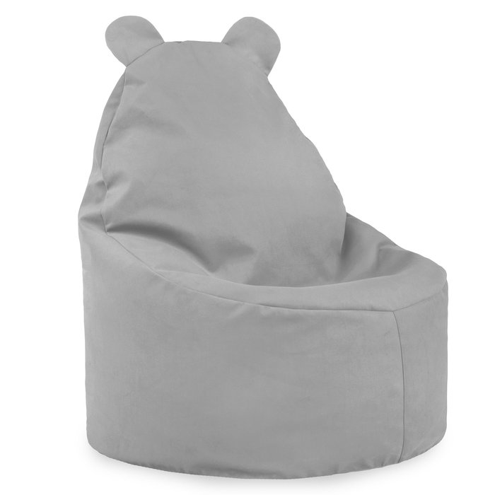 Sitzsack Sessel Teddy Plüsch hellgrau