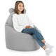 Sitzsack Sessel Teddy Plüsch hellgrau