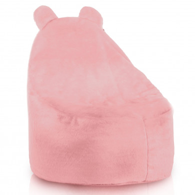Sitzsack Sessel Teddy Kunstfell Yeti rosa