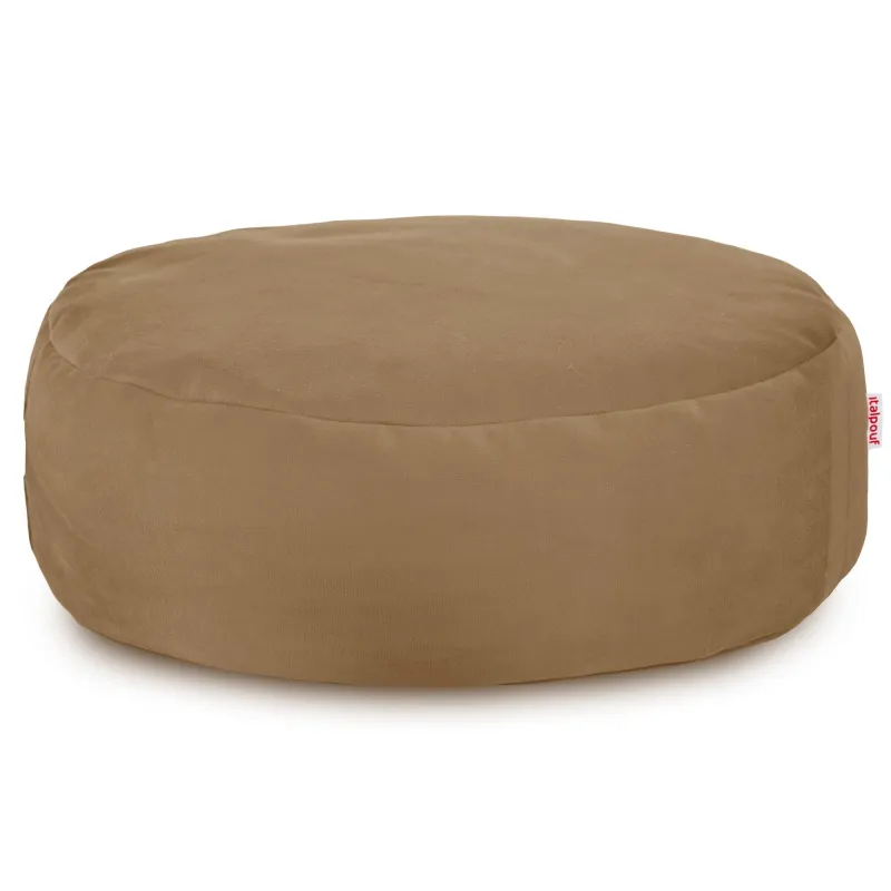 Runder Fußhocker - Soft-Velours