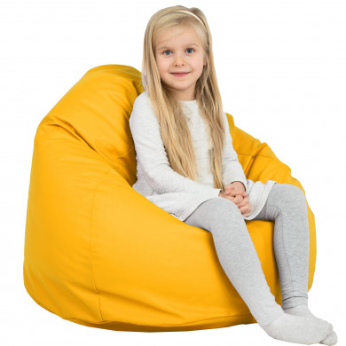 Gelb Kindersitzsack Kunstleder Mädchen