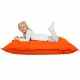 Orange Sitzkissen XXL Kunstleder Kinderzimmer
