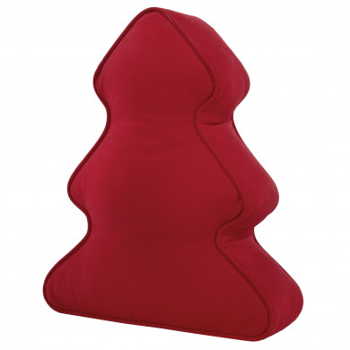 Dekokissen Weihnachtsbaum Plüsch Rot