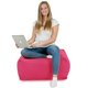 Hocker Sitzsack / Tisch Plüsch rosa