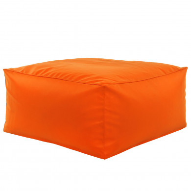 Hocker Sitzsack / Tisch Kunstleder orange