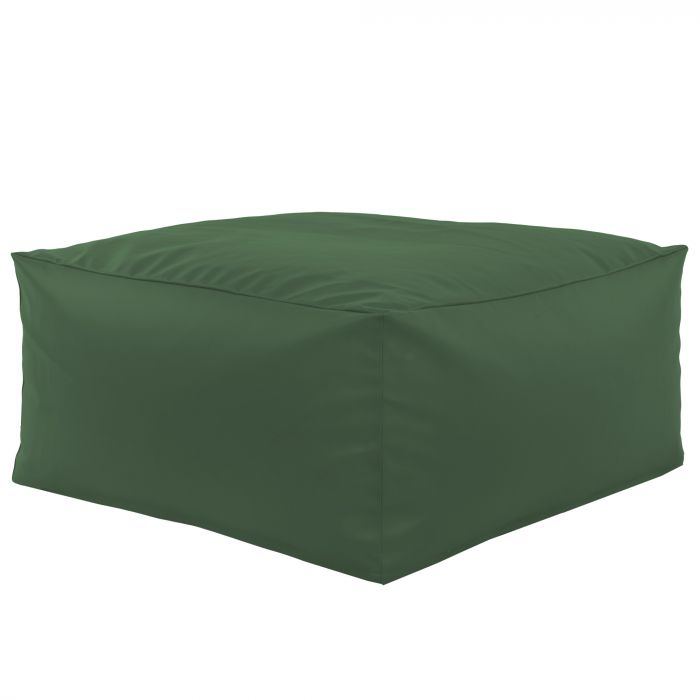 Hocker Sitzsack / Tisch Kunstleder dunkelgrün