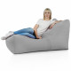 Lounge Sessel XXL Hellgrau Plüsch