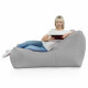 Lounge Sessel XXL Hellgrau Plüsch