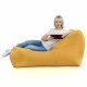 Lounge Sessel XXL Senf Plüsch