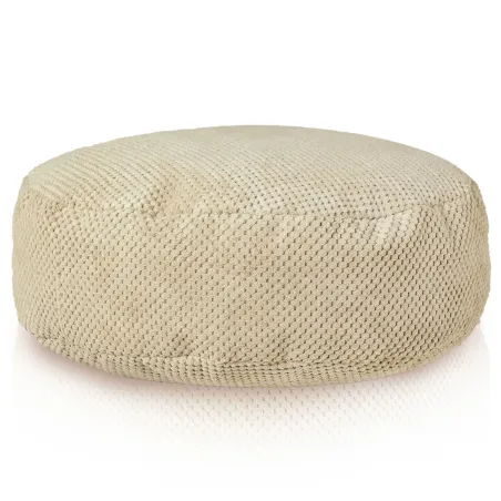 Beige Dot Fußbank aus weichem Samt, ideal für Wohnzimmer