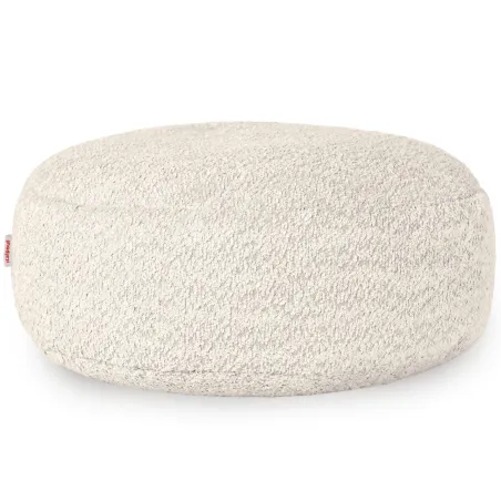 Runder Boucle Hocker, weiche Textur und modernes Design