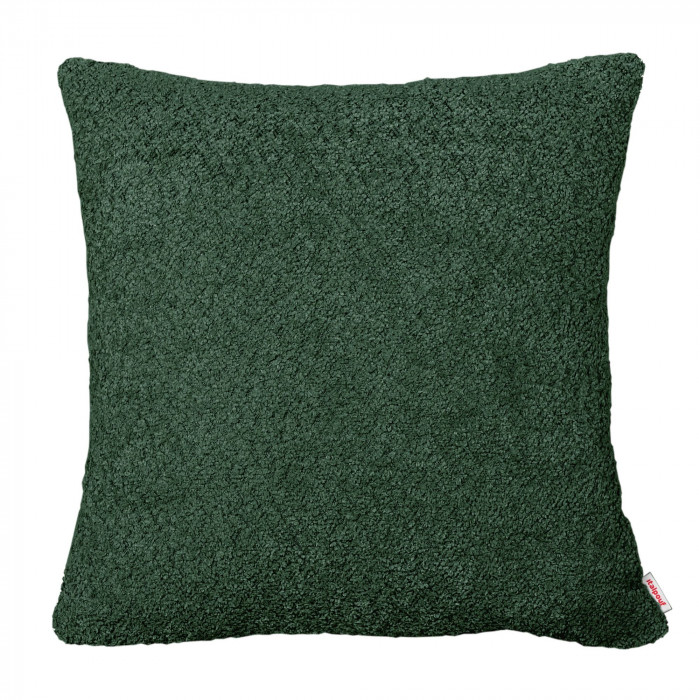 Dunkelgrün Boucle quadratisches kissen