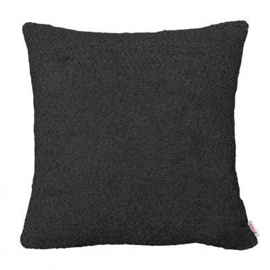 Schwarz Boucle quadratisches kissen