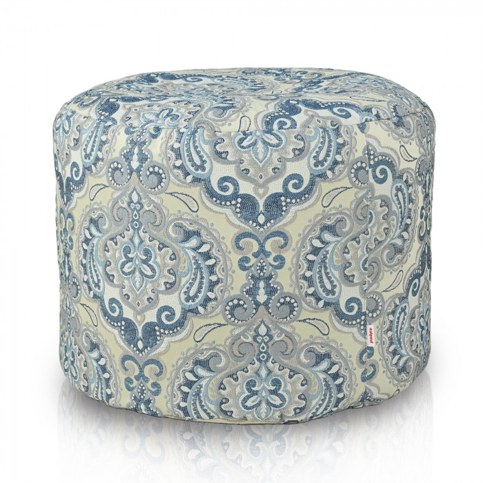 Sitzpouf cilindro blaues orientalisches muster