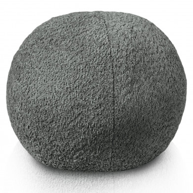 Grau boucle kugel dekoratives kissen